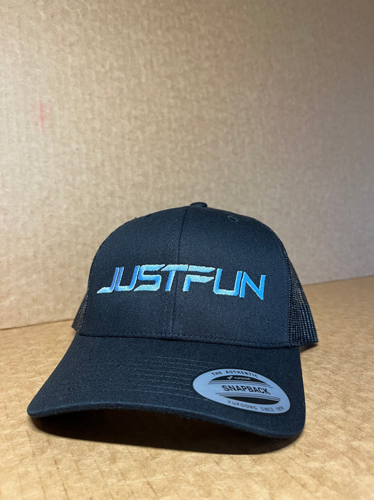 JUSTFUN Trucker Hat Rounded Embroidered Sharp Black/Blue