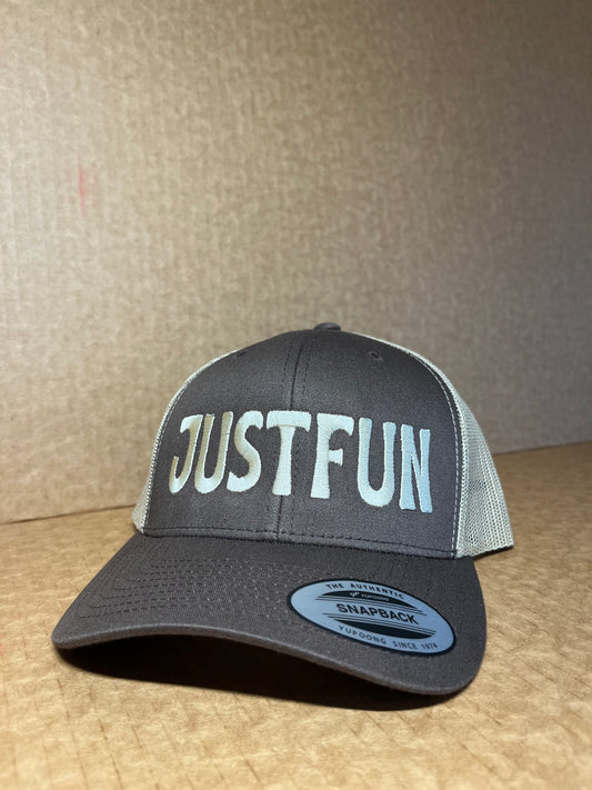 JUSTFUN Trucker Hat Rounded Embroidered Bubble Brown/Light brown